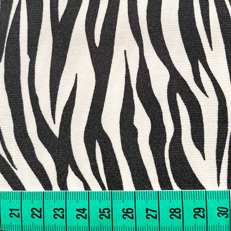 56 rayon 44 raso di viscosa Tessuto animalier zebrato