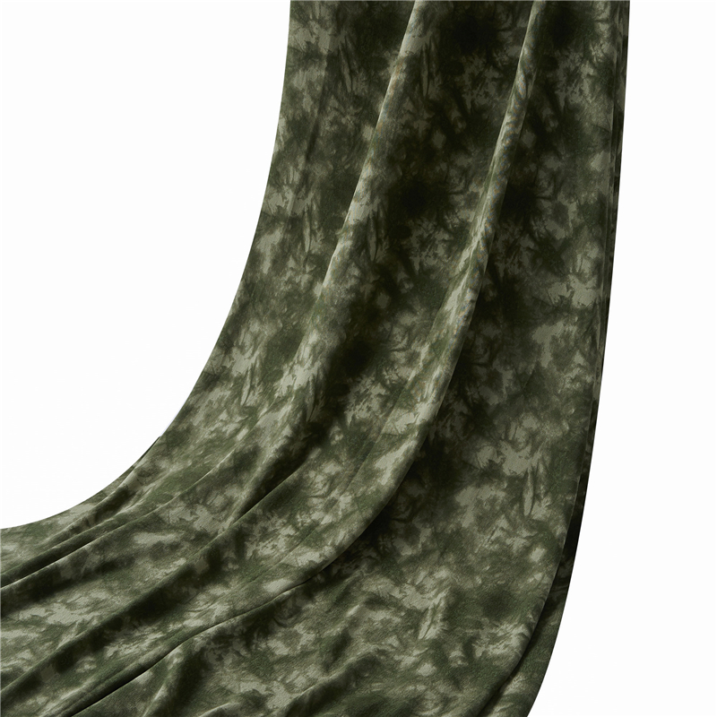 Tessuto viscosa pastorale 53% viscosa 47% viscosa stropicciata verde militare tie-dye